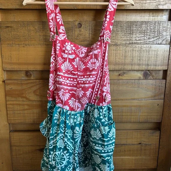 NWT Free People Palm Bay Printed Relaxed Romper Shortalls in Holiday Combo Sz M - Picture 2 of 9